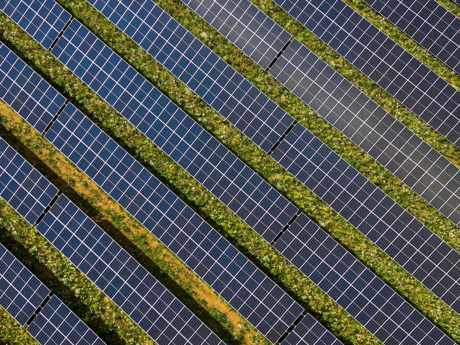 Solar array or battery storage containers on former industrial land