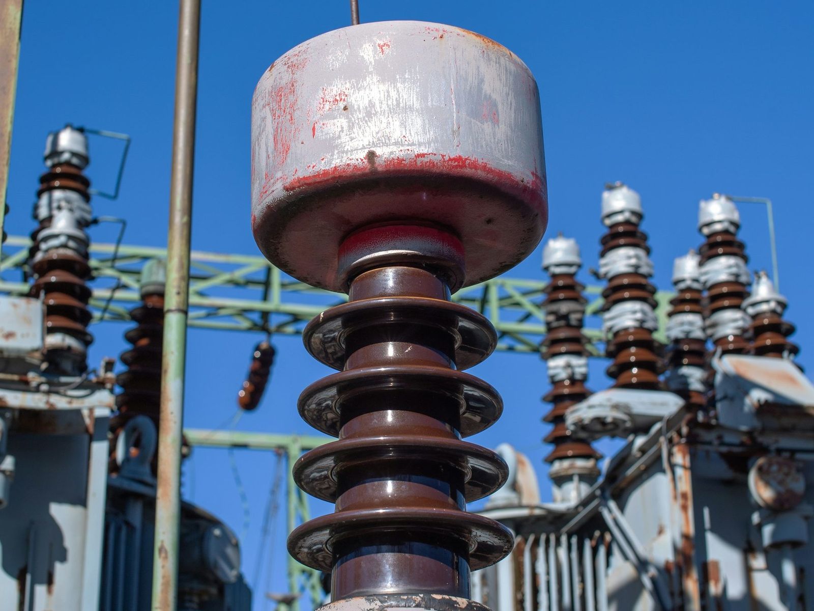 Substation or switchgear compound at the edge of a development site